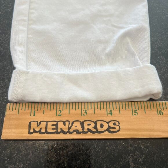 J.Crew Chino Cropped Pants White Rolled Cuffs 100% Cotton Zip Fly - Picture 3 of 16